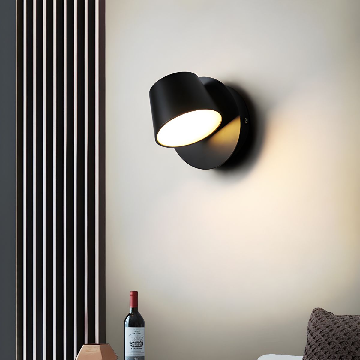 Lumina 360° Adjustable Plug-In LED Wall Sconce in Black or White