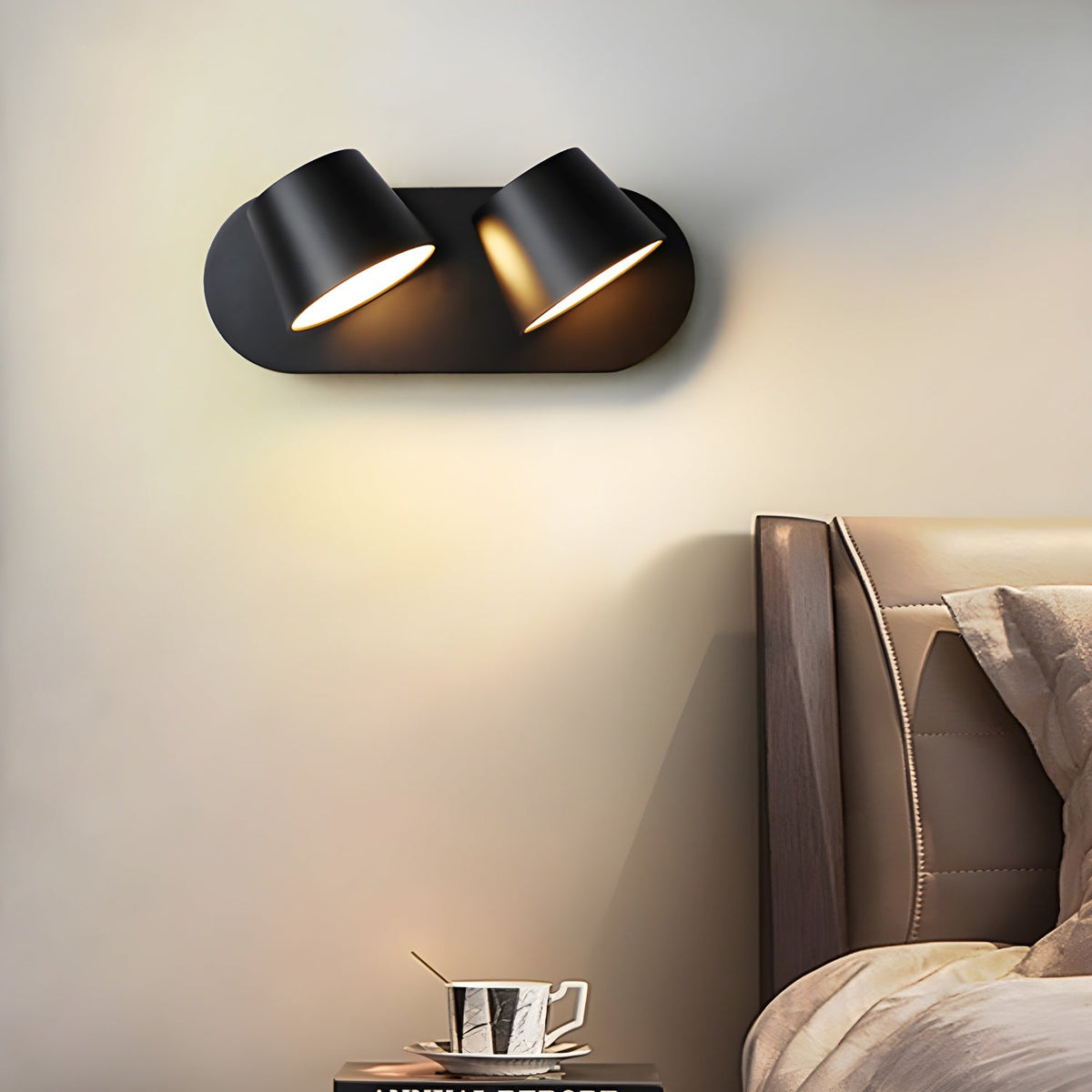 Lumina 360° Adjustable Plug-In LED Wall Sconce in Black or White