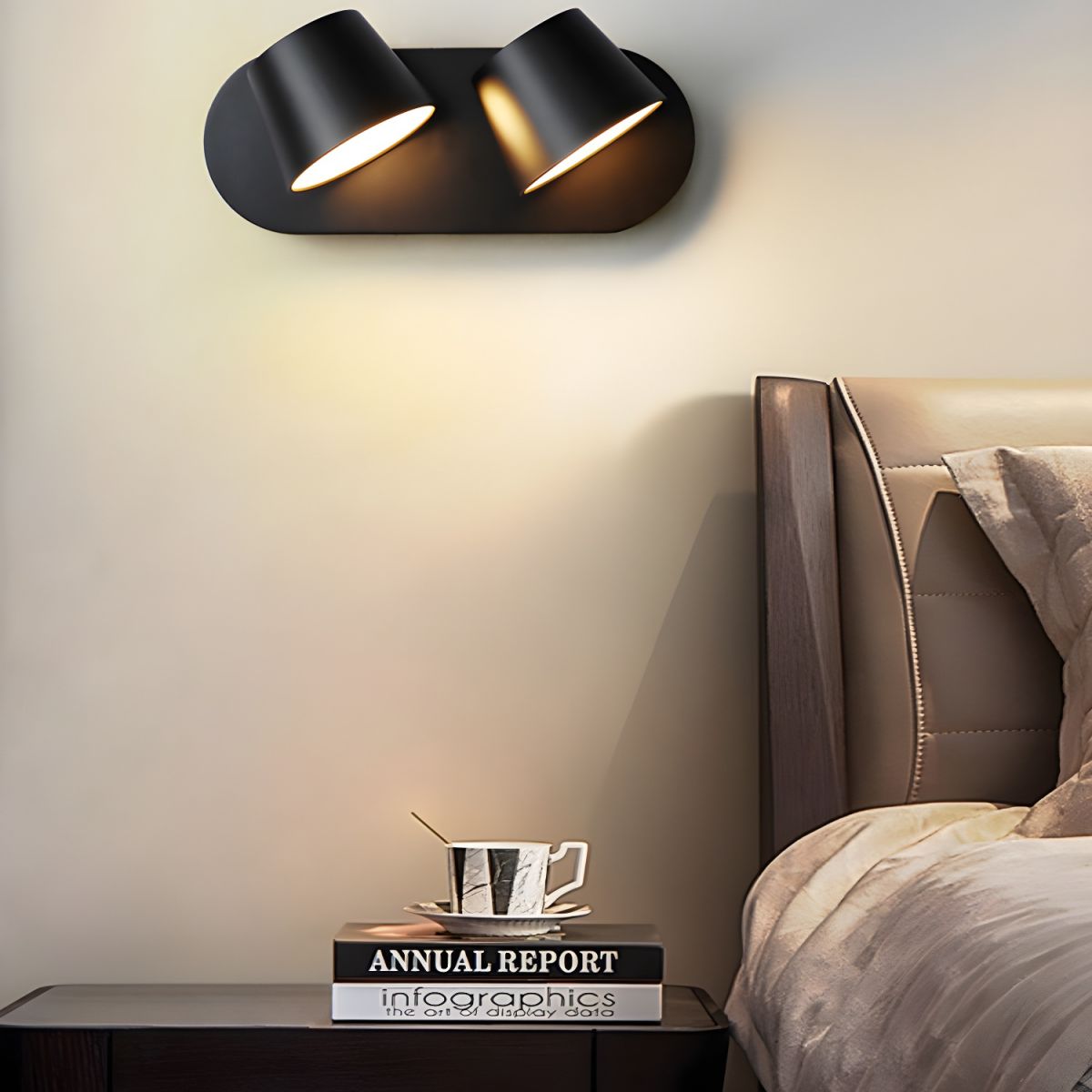 Lumina 360° Adjustable Plug-In LED Wall Sconce in Black or White
