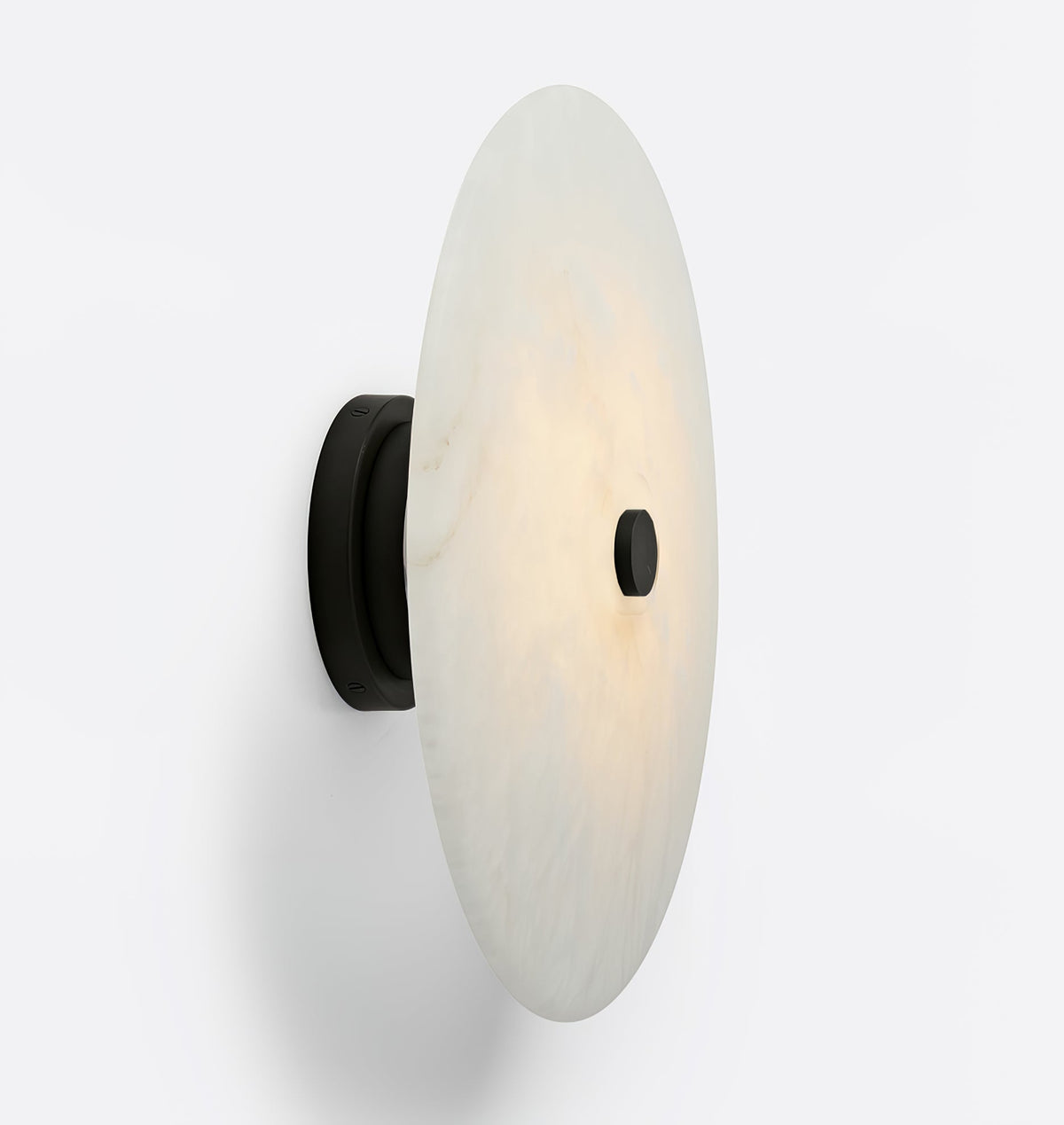 Ankeny Alabaster Wall Sconce in Brass or Black – Hand-Carved Stone LED Wall Light