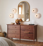 Ankeny Alabaster Wall Sconce in Brass or Black – Hand-Carved Stone LED Wall Light
