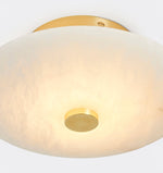 Ankeny Alabaster Wall Sconce in Brass or Black – Hand-Carved Stone LED Wall Light