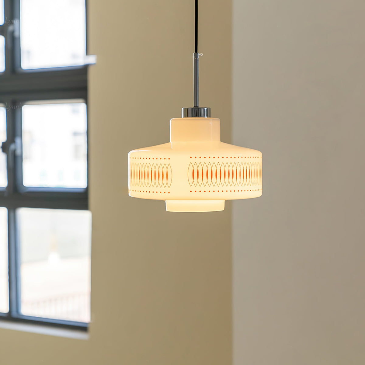 Anna Geometric Glass Pendant Light with Chrome Finish