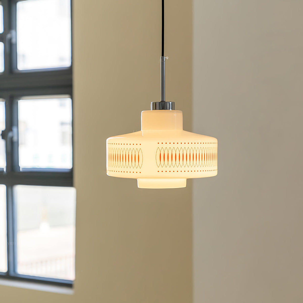 Anna Geometric Glass Pendant Light with Chrome Finish