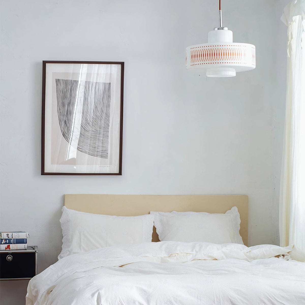 Anna Geometric Glass Pendant Light with Chrome Finish