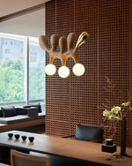 Sculptural Wooden Pendant Light with Brass Accents for Modern Interiors