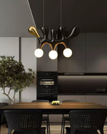 Sculptural Wooden Pendant Light with Brass Accents for Modern Interiors