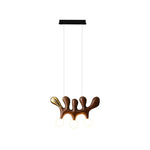 Sculptural Wooden Pendant Light with Brass Accents for Modern Interiors