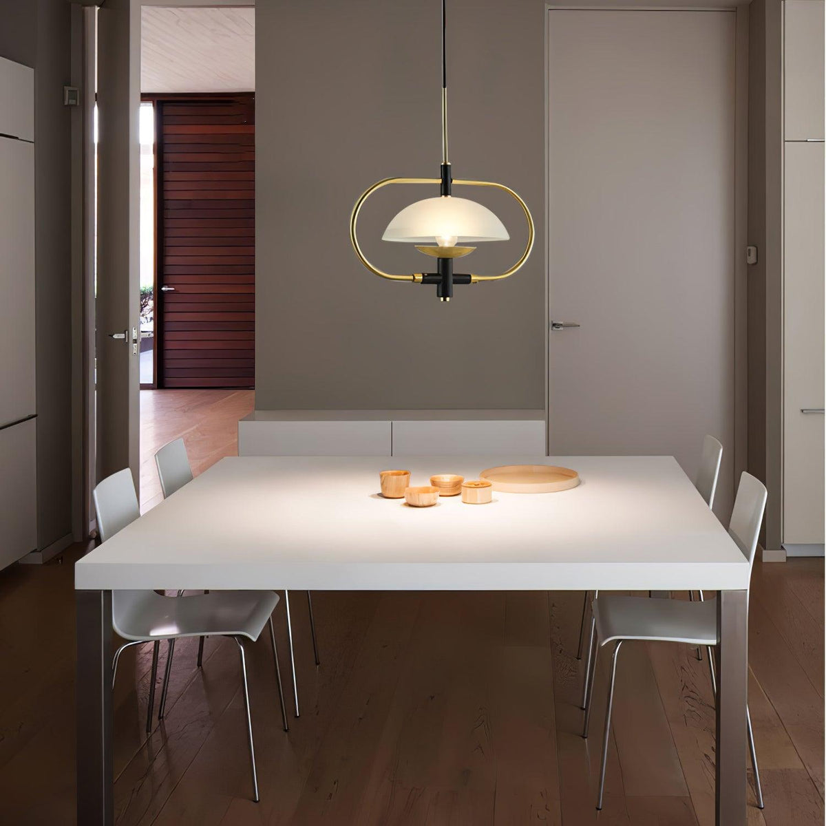 Aperture Pendant Light – Modern Glass & Metal Hanging Lamp for Living Room, Bedroom, Kitchen