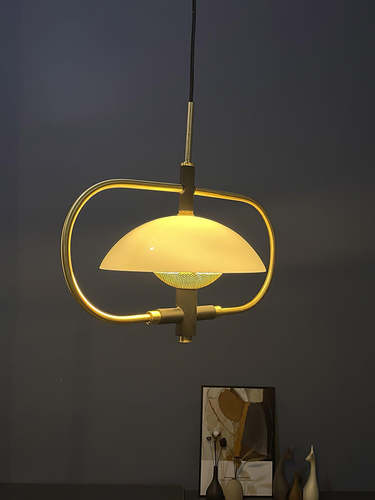 Aperture Pendant Light – Modern Glass & Metal Hanging Lamp for Living Room, Bedroom, Kitchen