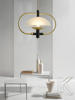 Aperture Pendant Light – Modern Glass & Metal Hanging Lamp for Living Room, Bedroom, Kitchen