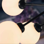 Artisan Glass Globe Cluster Chandelier in Brass or Black