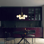 Artisan Glass Globe Cluster Chandelier in Brass or Black