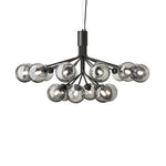 Artisan Glass Globe Cluster Chandelier in Brass or Black