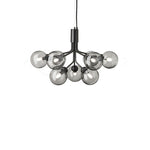 Artisan Glass Globe Cluster Chandelier in Brass or Black