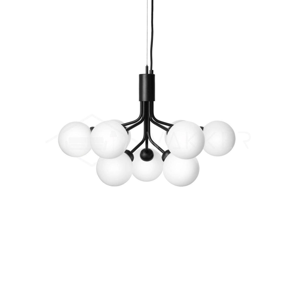Artisan Glass Globe Cluster Chandelier in Brass or Black