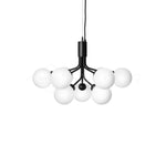 Artisan Glass Globe Cluster Chandelier in Brass or Black