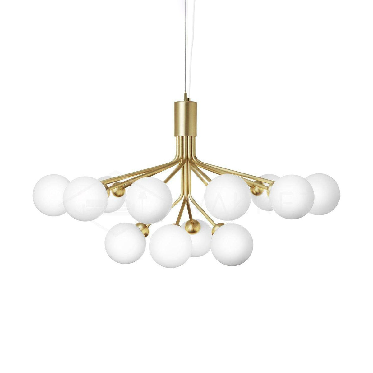 Artisan Glass Globe Cluster Chandelier in Brass or Black