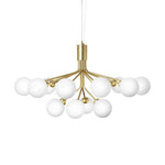 Artisan Glass Globe Cluster Chandelier in Brass or Black