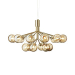 Artisan Glass Globe Cluster Chandelier in Brass or Black
