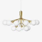 Artisan Glass Globe Cluster Chandelier in Brass or Black