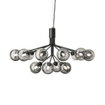 Artisan Glass Globe Cluster Chandelier in Brass or Black