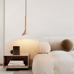 Aplomb Travertine Pendant Light – Natural Stone & Wood Minimalist Hanging Lamp