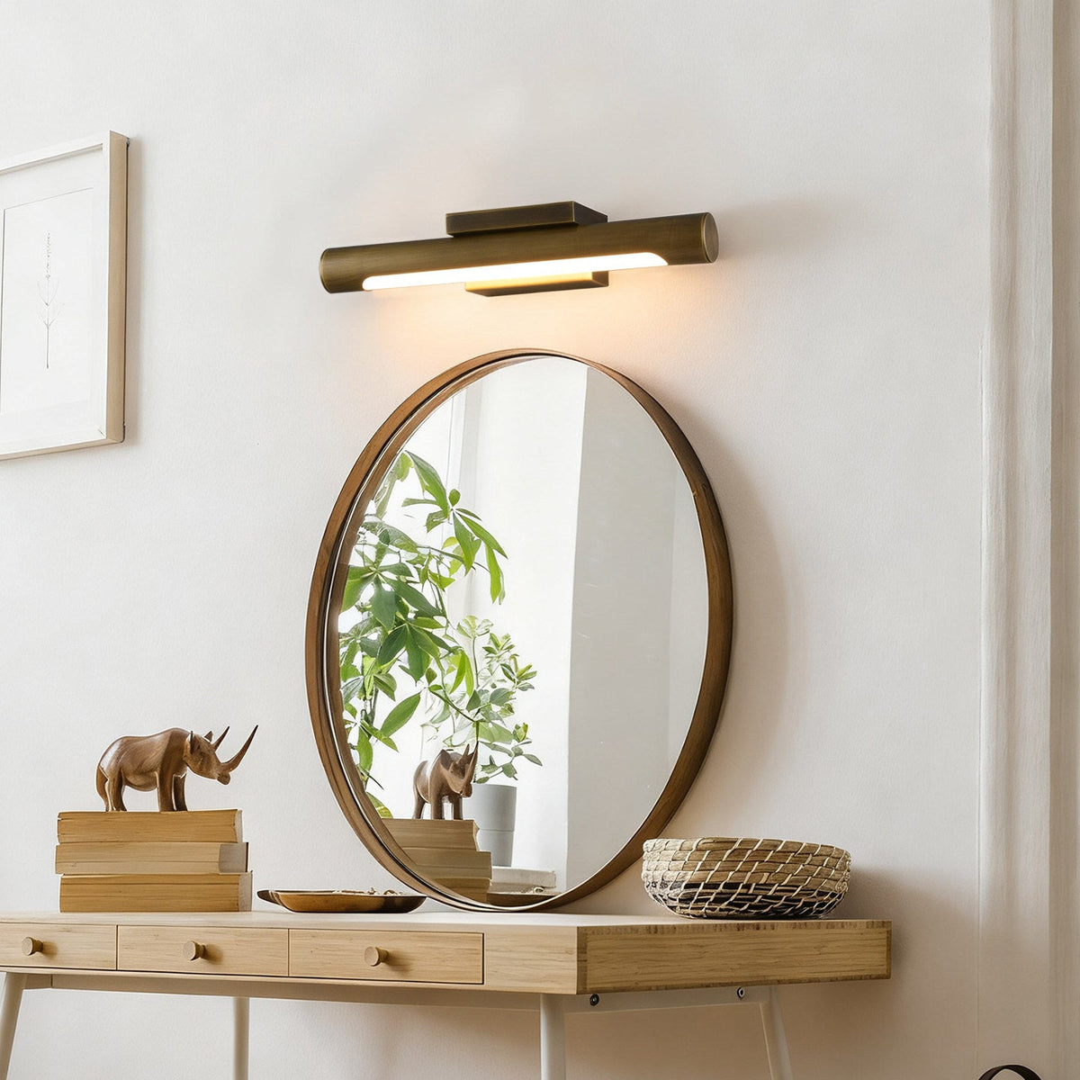 Apollo Brass Wall Sconce – Modern Minimalist LED Wall Light for Bedroom & Living Room