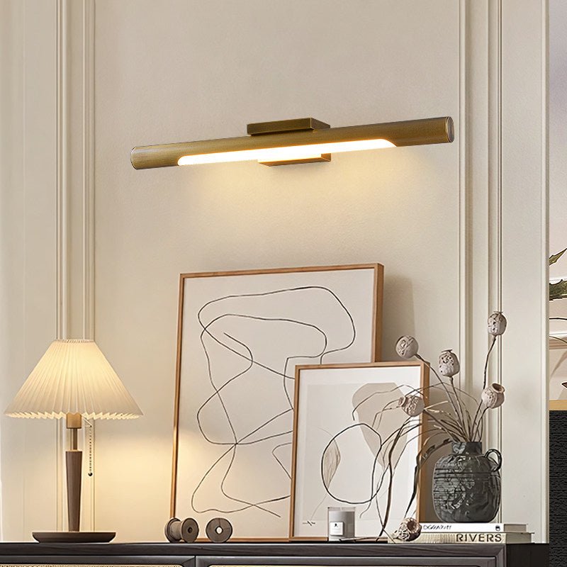Liora Brass LED Wall Sconce | Modern Linear Wall Light for Bedroom & Living Room