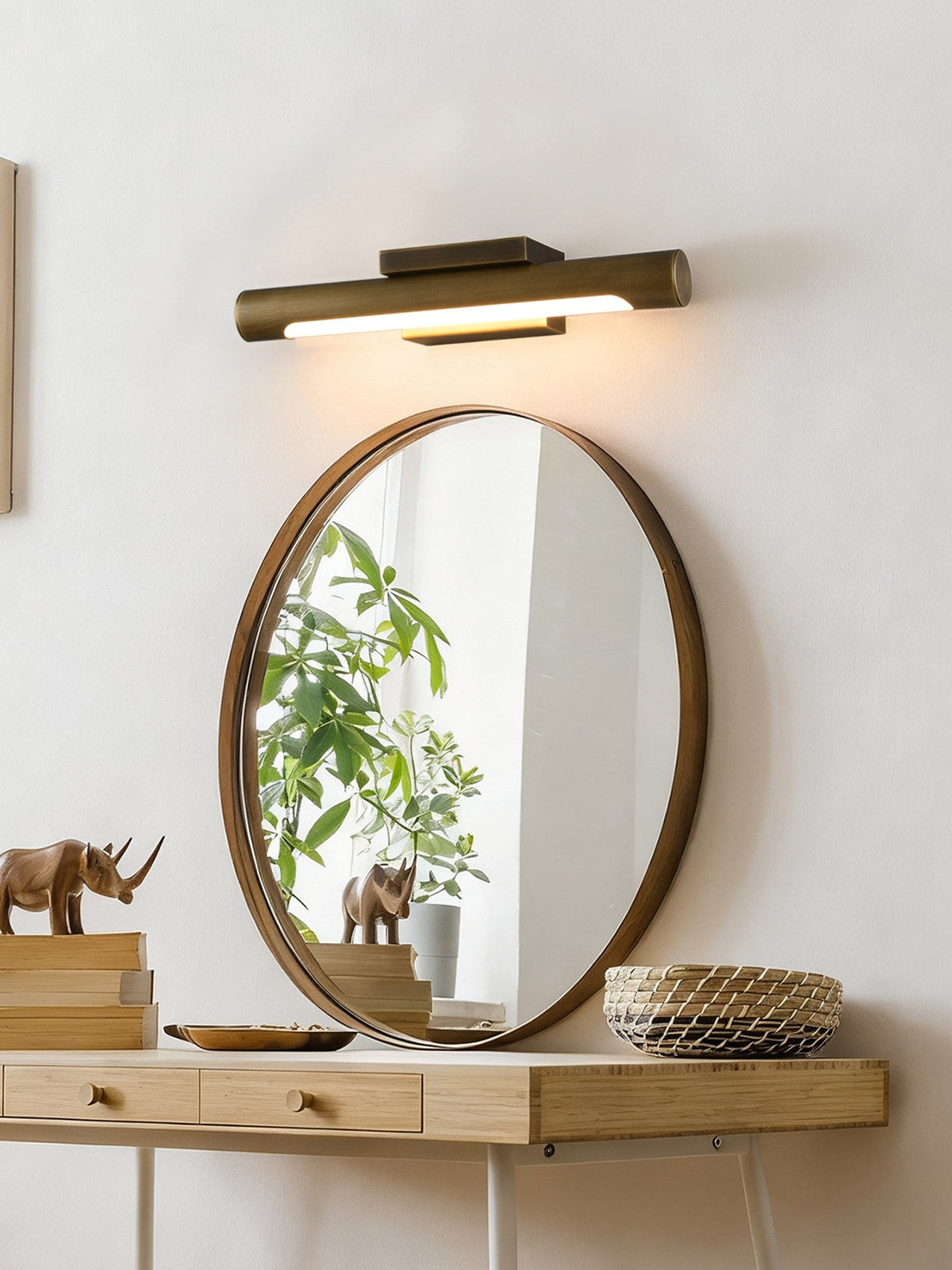 Apollo Brass Wall Sconce – Modern Minimalist LED Wall Light for Bedroom & Living Room