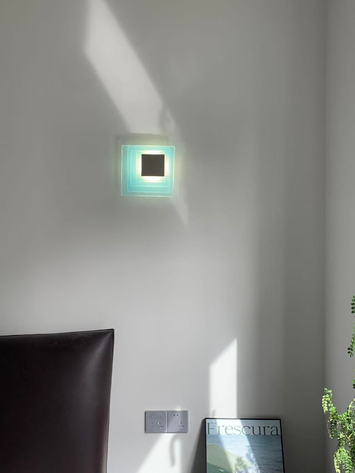 Aqua Cascade Wall Sconce – Handcrafted Textured Glass LED Light