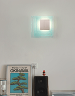Aqua Cascade Wall Sconce – Handcrafted Textured Glass LED Light