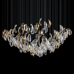 Aqua Ripple Hand-Blown Glass Art Chandelier | Custom Designer Lighting