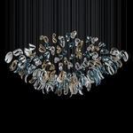 Aqua Ripple Hand-Blown Glass Art Chandelier | Custom Designer Lighting