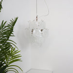 Aqua White Glass Disc Chandelier for Dining Room and Living Room