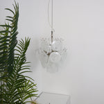 Aqua White Glass Disc Chandelier for Dining Room and Living Room