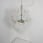 Aqua White Glass Disc Chandelier for Dining Room and Living Room