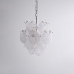 Aqua White Glass Disc Chandelier for Dining Room and Living Room