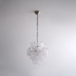 Aqua White Glass Disc Chandelier for Dining Room and Living Room