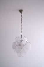 Aqua White Glass Disc Chandelier for Dining Room and Living Room