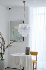 Aqua White Glass Disc Chandelier for Dining Room and Living Room