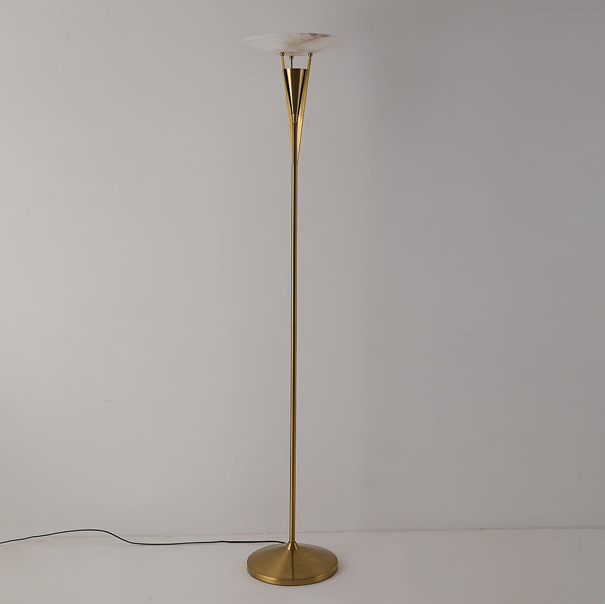 Aragon Alabaster Floor Lamp – Modern Sculptural Torchiere for Living Spaces