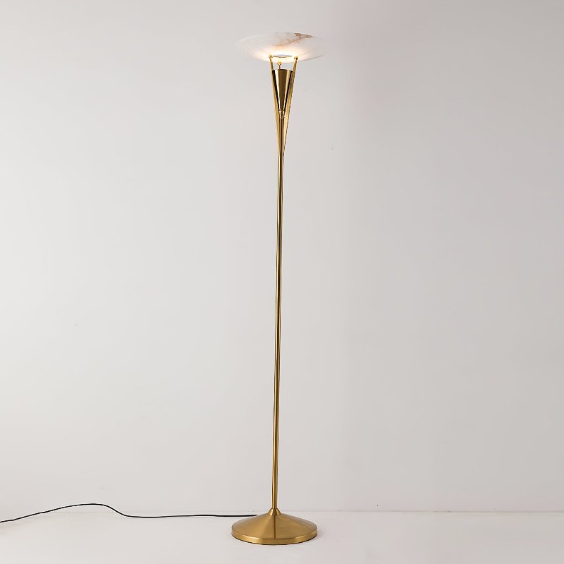 Aragon Alabaster Floor Lamp – Modern Sculptural Torchiere for Living Spaces