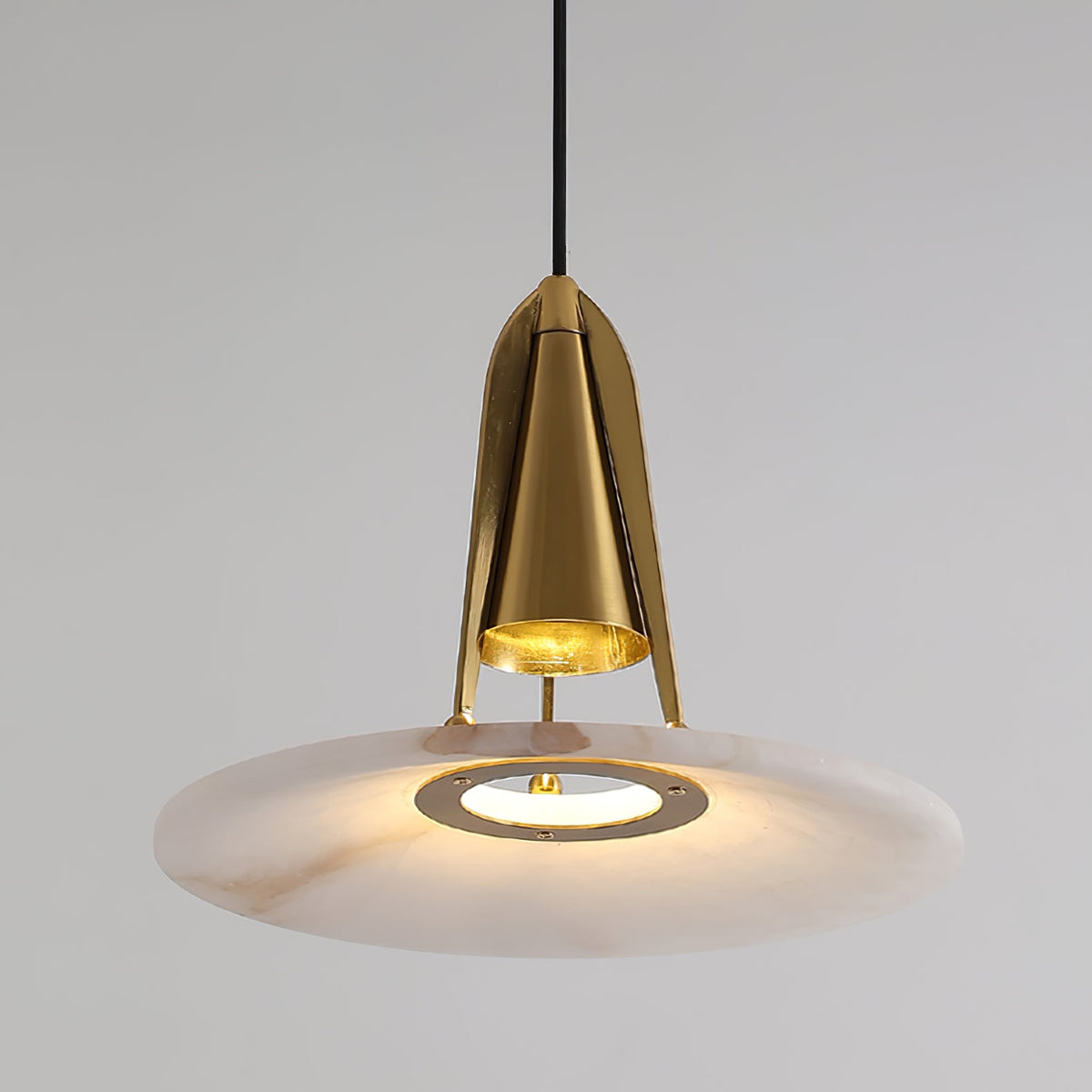 Aragon Alabaster Pendant Light – Sculptural Metal & Natural Stone