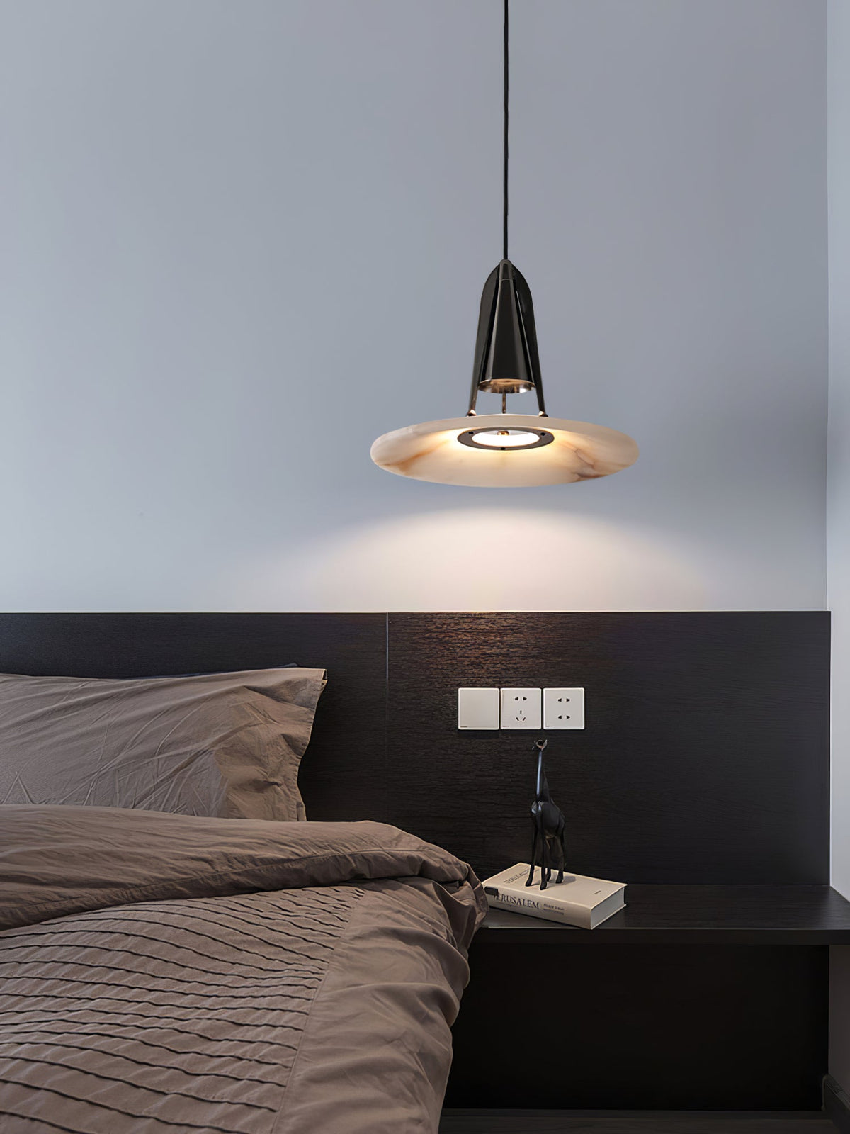 Aragon Alabaster Pendant Light – Sculptural Metal & Natural Stone