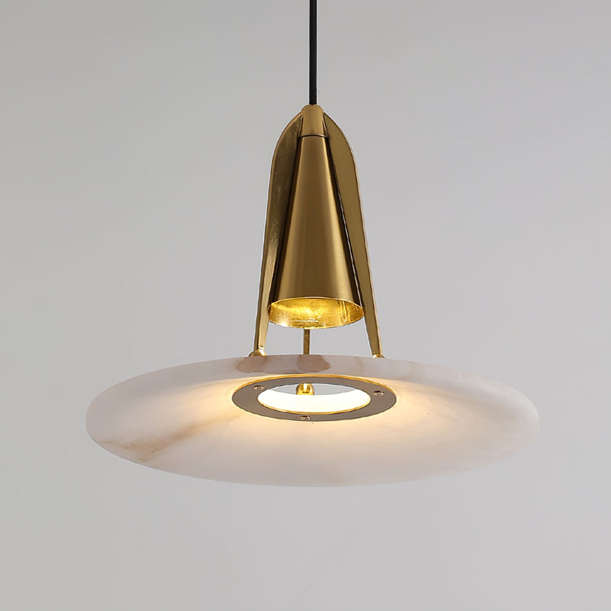 Aragon Alabaster Pendant Light – Sculptural Metal & Natural Stone