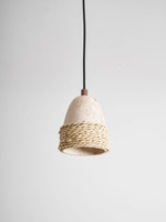 Arbor Nest Travertine Pendant Light with Rattan Accent