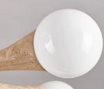 Arbor Travertine Chandelier | Natural Stone & Wood Pendant Light for Dining Room