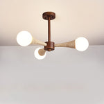 Arbor Travertine Chandelier | Natural Stone & Wood Pendant Light for Dining Room
