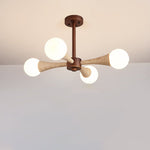 Arbor Travertine Chandelier | Natural Stone & Wood Pendant Light for Dining Room